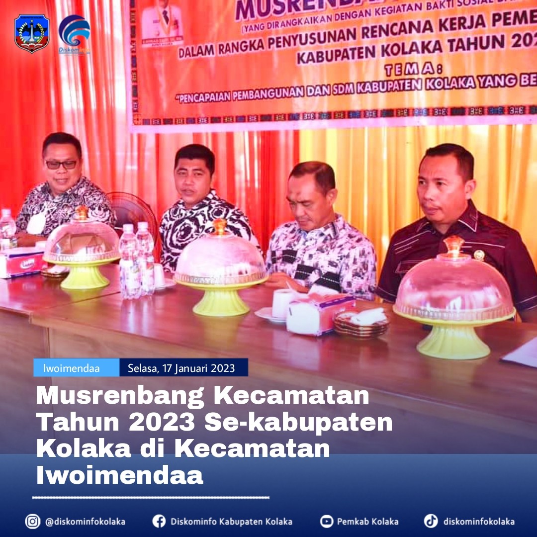 Musrenbang Kecamatan Tahun 2023 Se-kabupaten Kolaka di Kecamatan Iwoimendaa
